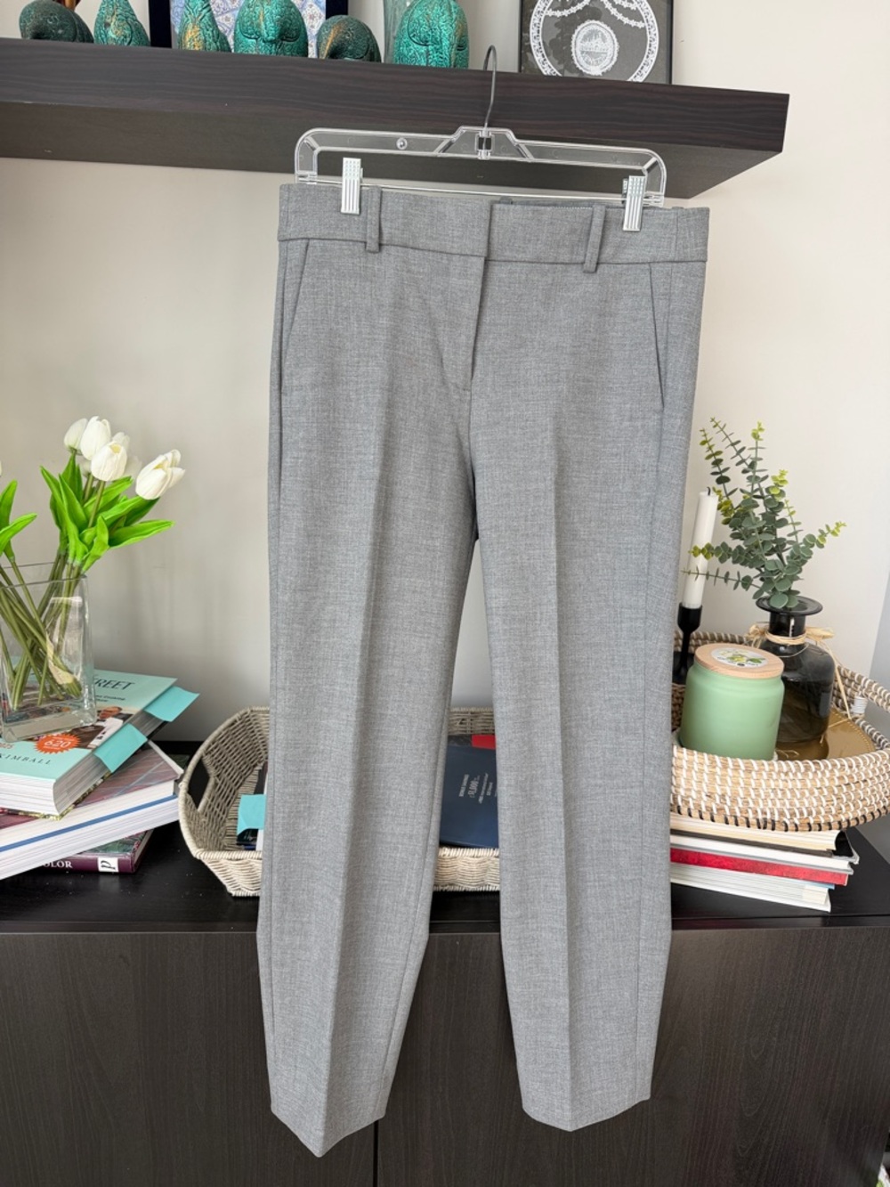 J.Crew Cameron Gray Straight Leg pants in Size 10